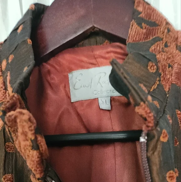 EARL RUTENBERG Floral Embroidered/Brocade Sateen Women's Blazer Jacket Size XL - Picture 9 of 10